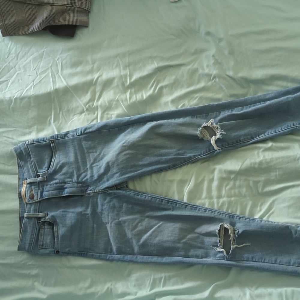 Levi's Mile High Super Skinny Light Wash Distressed Jeans